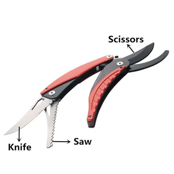 

BIG ARROW 3 in 1 Mutifunction Garden Scissors Pruning Shears Folding Knife Survival Camping Knife Pocket Knife Handsaw