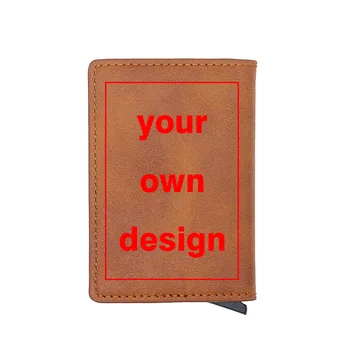 

Your OWN Design Brand Logo/Pictur Printing RFID Blocking Men's Credit Card Holder Leather Bank Card Wallet Case Protection Purse