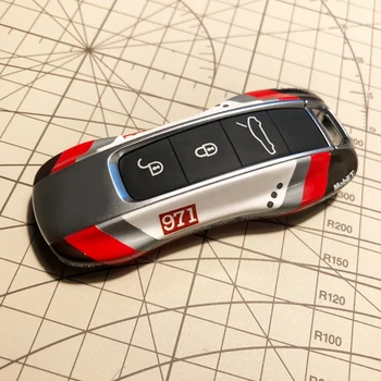 

Personalized Customization Key Case Cover for Porsche Cayenne Macan Panamera 911 971 9YA Personal Design Custom Upscale Key Case