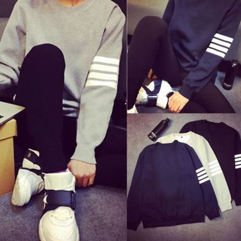 New Fashion Autumn Winter Men Women Sweatshirt Striped Long Sleeve Hoodie O Neck Tops Casual Pullover SCI88 New Fashion Autumn Winter Men Women Sweatshirt Striped Long Sleeve Hoodie O Neck Tops Casual Pullover SCI88