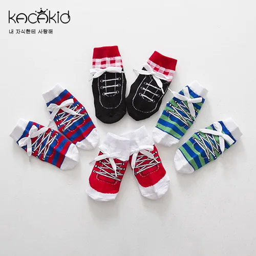 

Spring And Autumn New Style Men And Women Baby Handsome Lace-up Shoe Modeling Short Socks Cotton Socks Cute Gentleman Socks