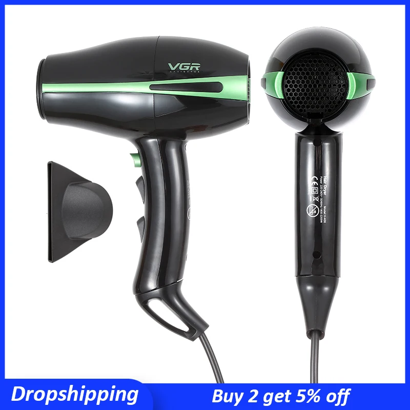 

VGR 2200W Professional Salon Hair Dryer Negative Ionic Blow Dryer for Fast Drying AC Motor Hair Blow Dryer with Concentrator