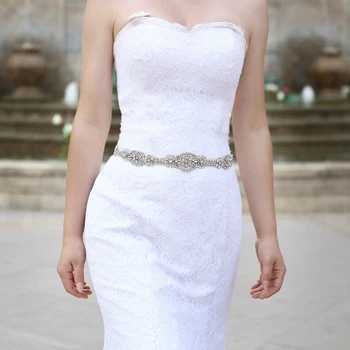 

TRiXY S396 Women's Rhinestones Wedding Belt Crystal Bridal Sash Pearls Beaded Bridal Belt Sash Wedding Dresses Accessories