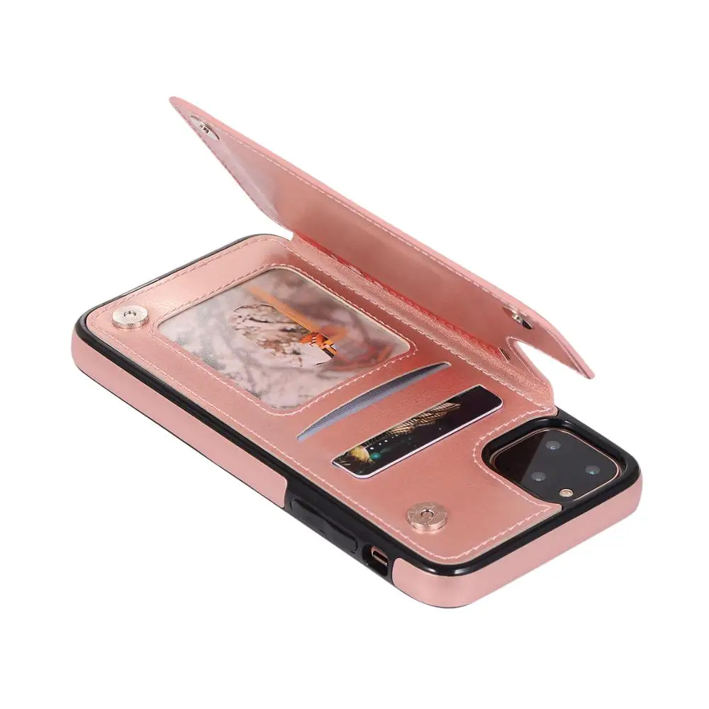 Двухслойный Кожаный флип чехол для iPhone 12 11 Pro Max Mini XS XR X 7 8 SE 2020 6 6S Plus с пряжкой и