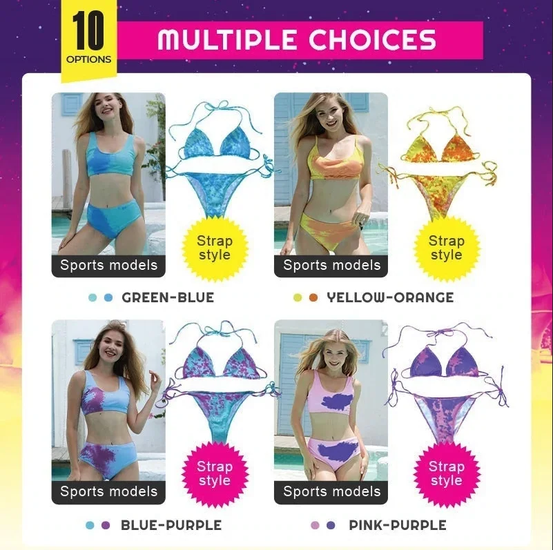 cheap bikini sets Temperature Distribution Water Discoloration Bikini Female Split Two-Piece Swimsuit Ladies Color Changing Bikini Split Swimsuit cute swimsuits