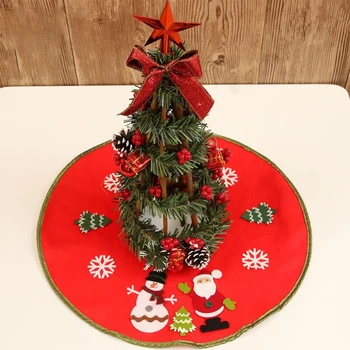 

Non-woven Merry Christmas Tree Skirt Tree Base Apron for Home New Year Party Floor Mat Cover Home Party Decor