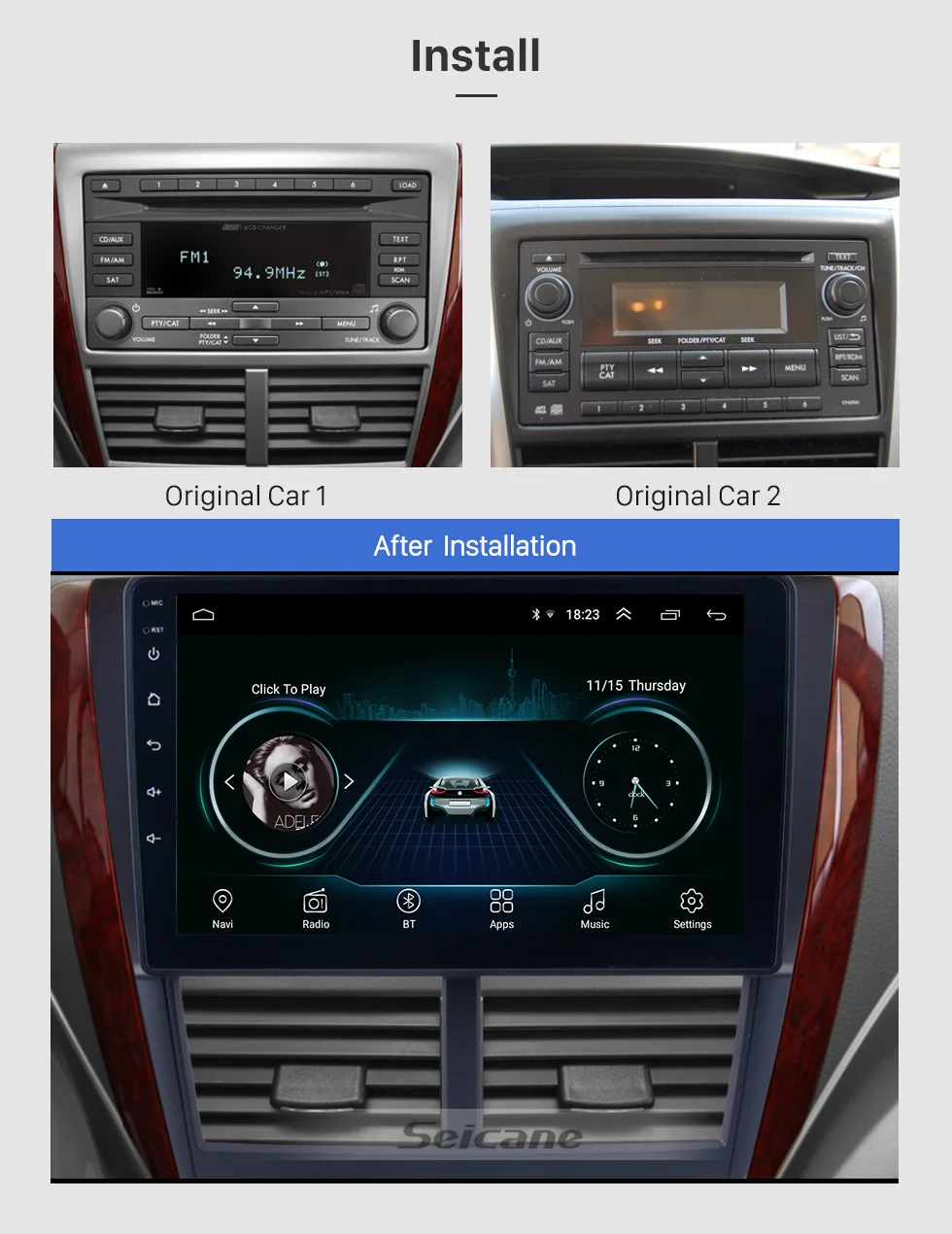 Seicane 2Din gps мультимедийный плеер 9 дюймов Android 8,1 автомагнитола для Subaru Forester 2008 2009 2010 2011 2012 аудио поддержка wi-fi