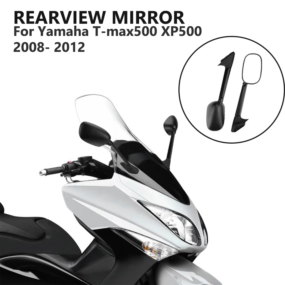 Мотоциклетное зеркало новые длинные боковые зеркала заднего вида для Yamaha T-MAX 500 T MAX500 TMAX 500 XP 500 2008-2010 2011 2012 зеркала