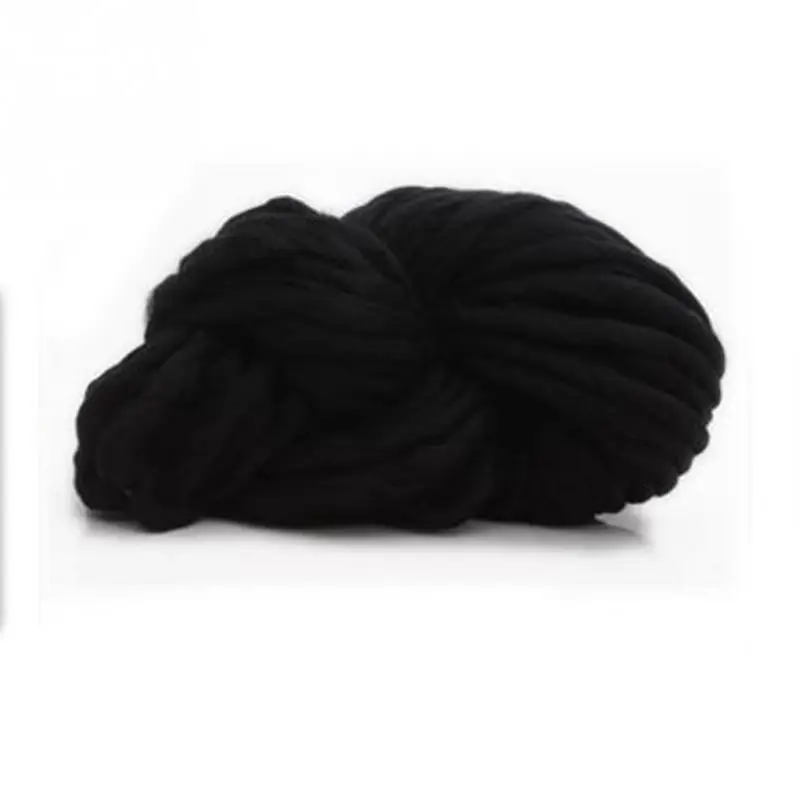 30 м крупная пряжа из искусственной шерсти, супер объемная пряжа для вязания одеял/вязания крючком/ковров/шапок - Цвет: 17 Black