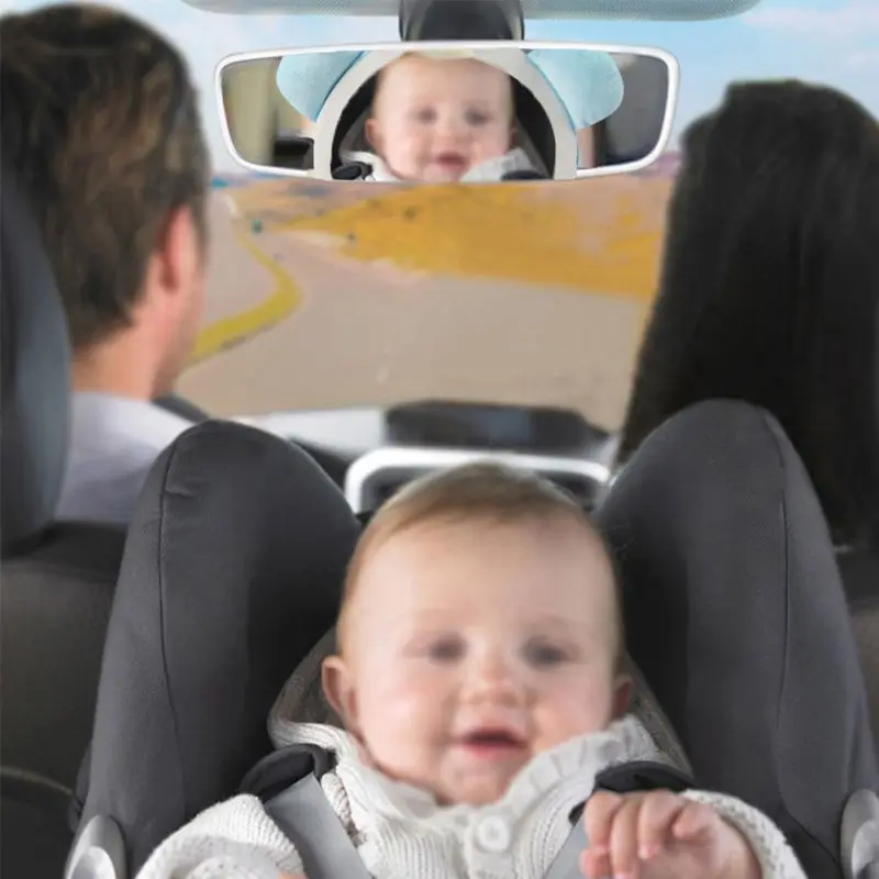 Детское зеркало заднего вида, безопасное Автомобильное зеркало заднего вида, регулируемое детское легкое полезное зеркало для детей, милый младенец