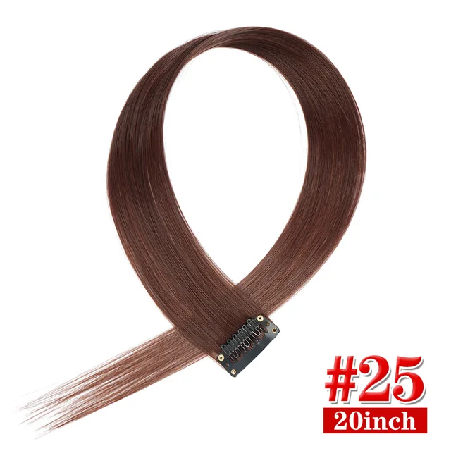 Clip in Hair Extensions Highlights Straight Long Hairpiece Hair Accessories for Girls Women Kids Doll Hair Pieces Wigs Pieces 25