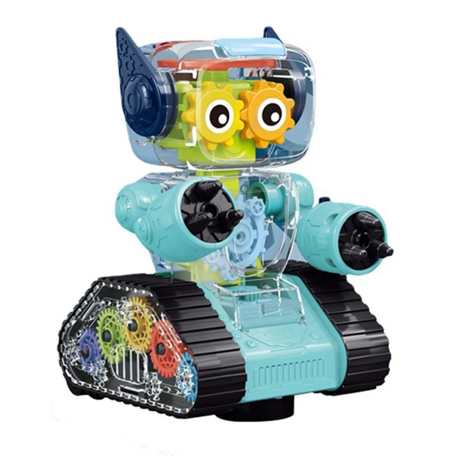 Transparent Gear Robots for Kids Educational Interactive Robot with light  and Music Great Present for 1