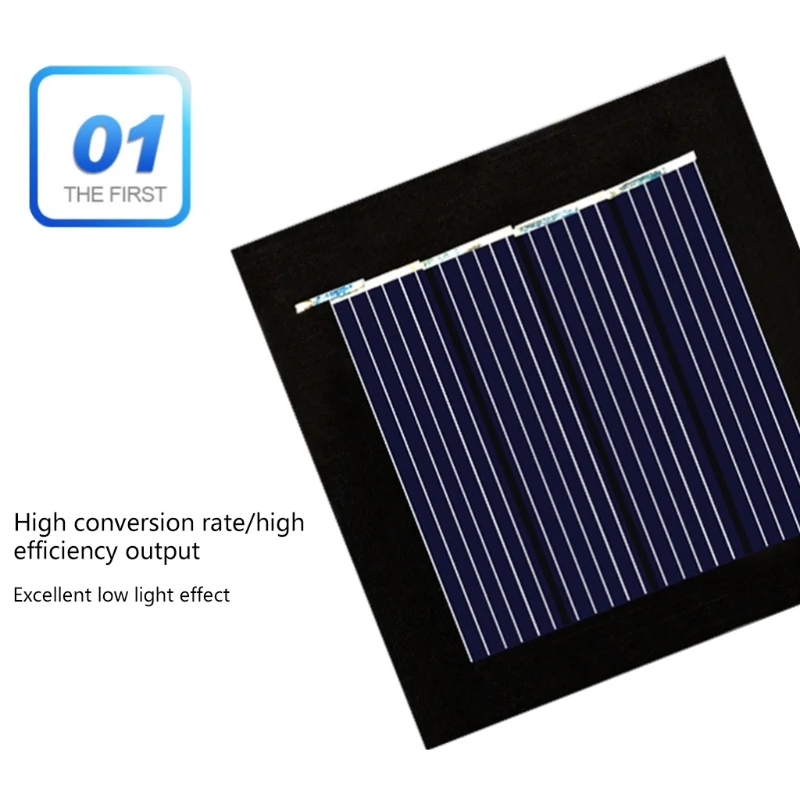 Micro Solar Board Photovoltaic 5Pcs 2V 100Ma Solar Cells with Wires Solars Epoxy Plate DIY Projects Toys 54mm x 54mm