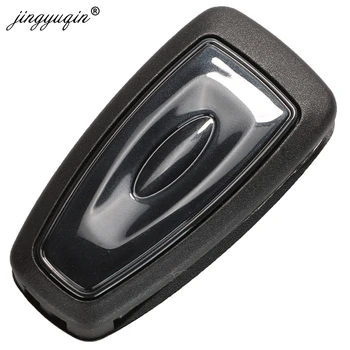 Keyforkess Flip pieghevole chiave a distanza Shell Car Key Cover 3 pulsanti per Ford Focus Mondeo Fiesta 2013 Fob custodia Auto con lama HU101 - Jingyuqin Flip pieghevole chiave a distanza Shell Car Key Cover 3 pulsanti per Ford Focus