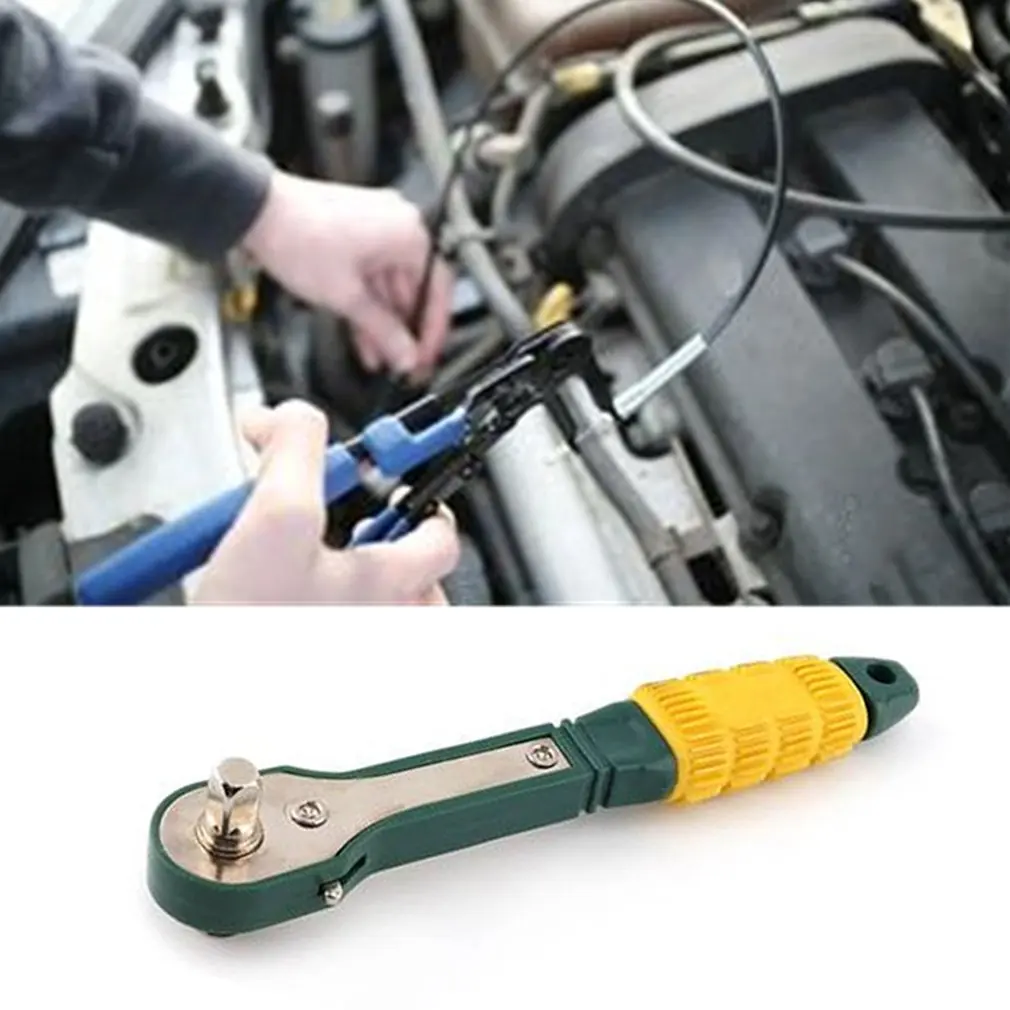 6.35Mm Mini 1/4 Head Screwdriver Pole Ratchet Socket Wrench With Dual-Head Car Repair Tool Accessory Hand Tool