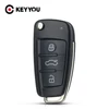 KEYYOU Replacement Folding Flip Remote Car Key Shell Case 3 Button Case For AUDI No Blade ► Photo 1/6