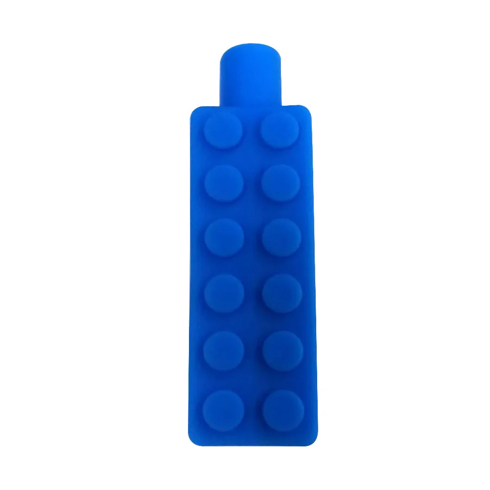 Blue Pen Cap Силиконовый кирпич пищевого качества стоматологический уход детский Прорезыватель своими руками кулон игрушки-Жвачки колпачок аксессуары палка детское ожерелье-прорезыватель подарок - Цвет: Blue Pen Cap