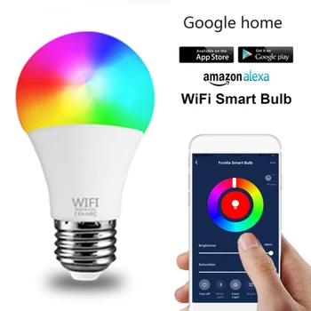 

Fcmila 15W Smart Wifi Bulb Dimming Light Bulb RGB+CCT Voice Control Smart Home Automation Work With Alexa Amazon Google Home