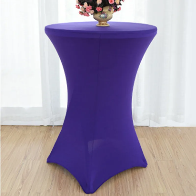 1 шт. эластичный спандекс коктейльное покрытие для стола лайкра стрейч бар Скатерть для свадьбы Отель банкет украшения - Цвет: Dark Purple