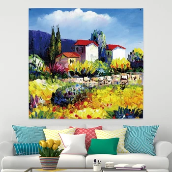 

Pastoral Landscape Tapestry Wall Hanging Room Decor Carpet Tapestry Beach Wall Cloth Beach Mat Flower Blanket Home Decoration