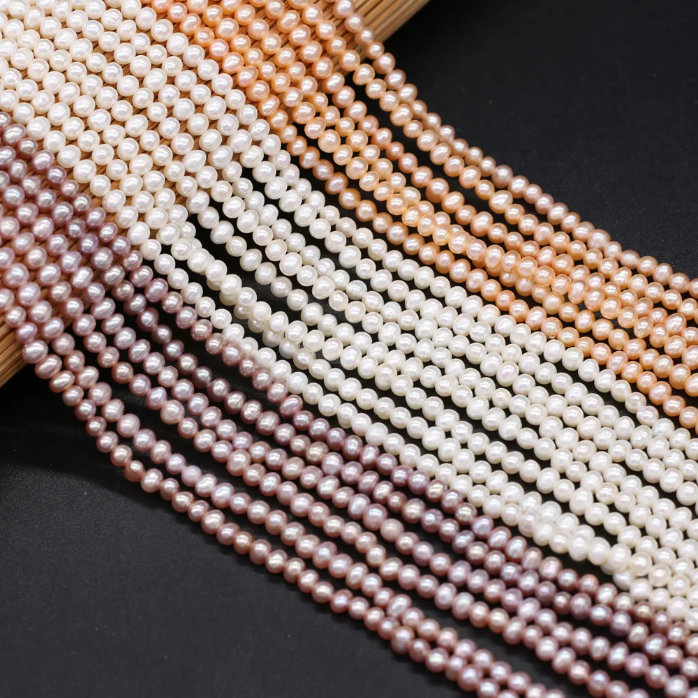 Natural de Água Contas para Faça Doce Pérola Pequenas Pérolas Você Mesmo Jóias Fazer Colares Pulseiras Brincos 36cm - Strand Contas Tamanho 3-4mm 2 contas para diy jóias fazer colares pulseiras
