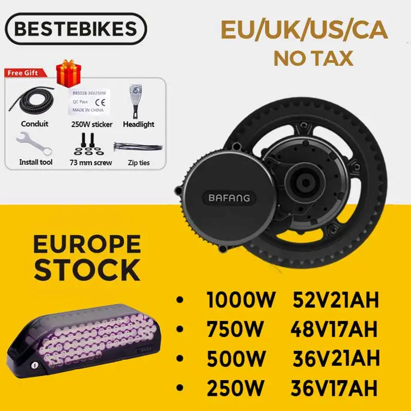 Bafang двигатель BBS02B BBS02 750 Вт BBSHD BBS03 1000 BBS01B BBS01 250 комплект для переоборудования