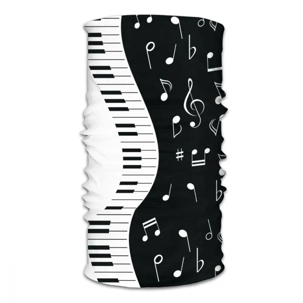 Music Notes Black Pattern Musical Note Signs Old Headband Magic Scarf Head Wrap Neck Gaiter