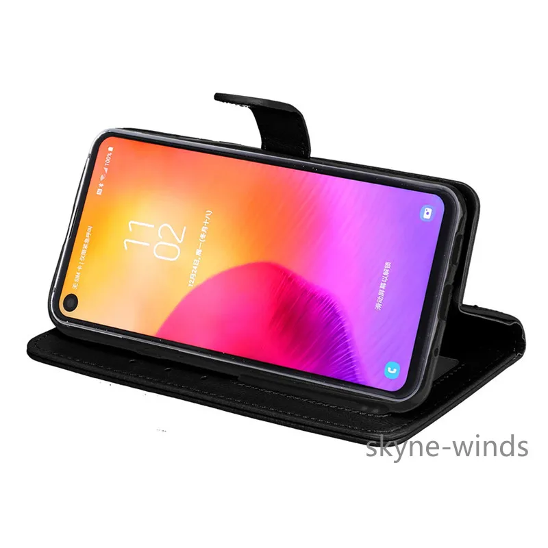 Чехол для Samsung Galaxy A8S флип чехол кошелек задняя крышка из искусственной кожи