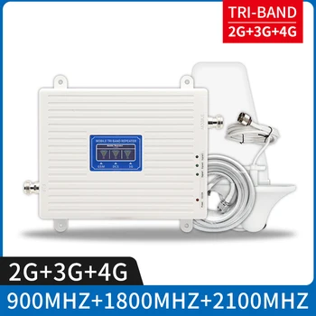 

Tri band mobile signal booster2G 3G 4G signal repeater 900GSM 1800DCS 2100WCDMA Mobile Cellular Signal booster Full Set
