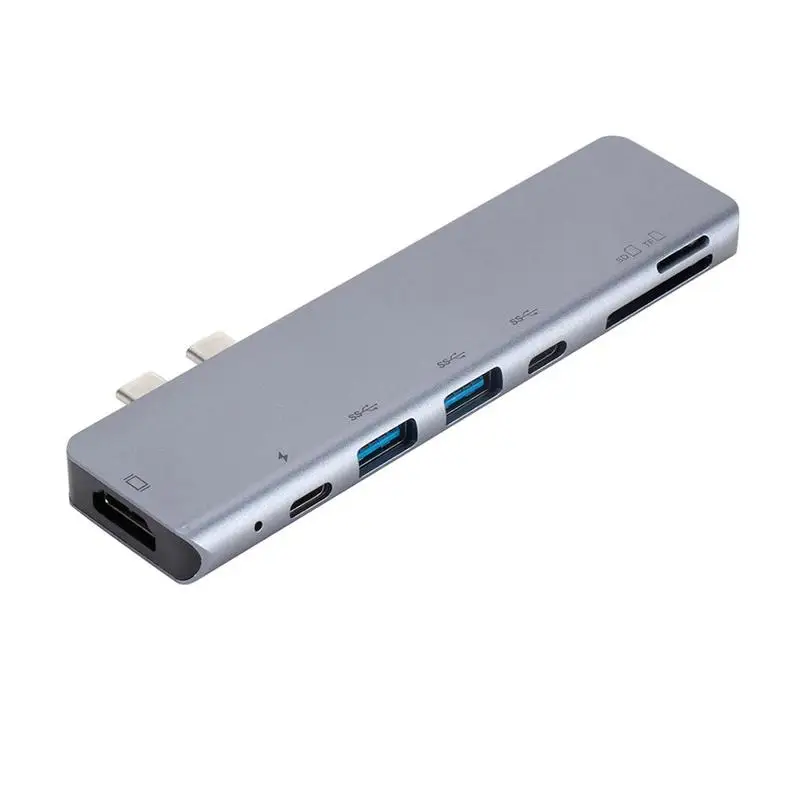 7 в 1 USB 3,1 type-C концентратор адаптер USB C концентратор Hdmi 4K Thunderbolt 3 USB C концентратор с TF SD считыватель слот PD для Mabook Pro Air