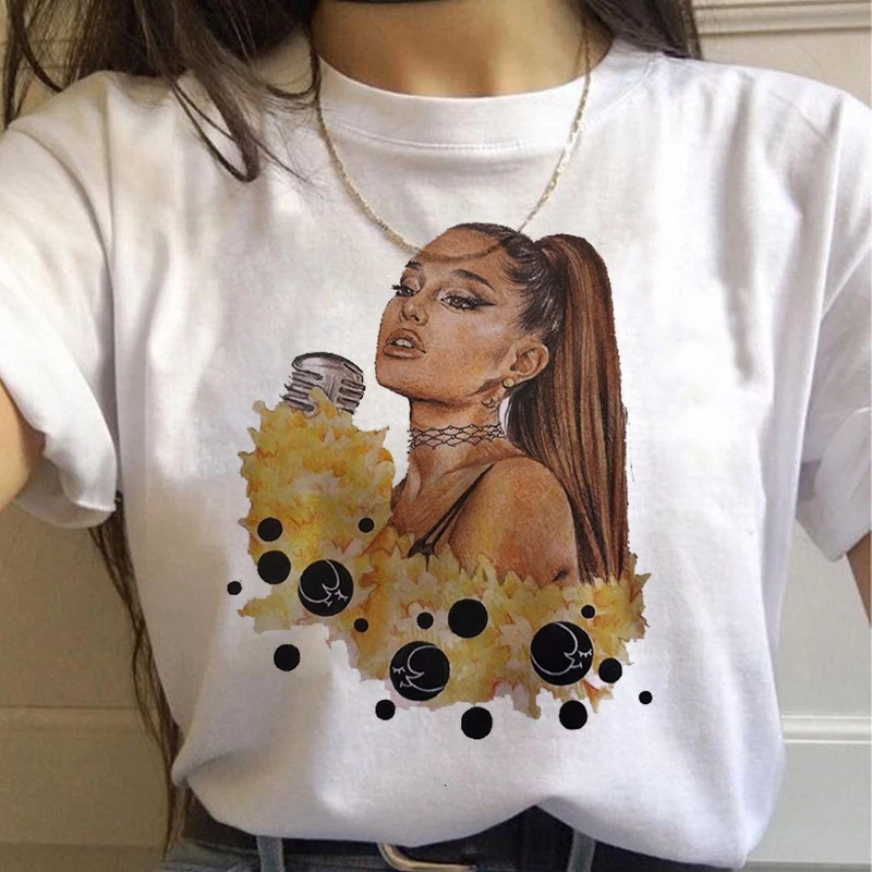Ariana grande, женская футболка, одежда для девочек, ulzzang, Повседневная футболка, harajuku, ulzzang, kawaii, 90 s, футболка, Женский Топ, футболка, уличная одежда