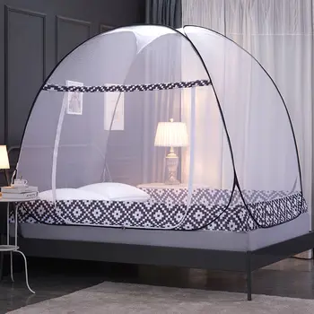 

Mongolian Yurt Mosquito Net Single-Door All Bottom Bed Net Single Double People Mosquito Net Folding Bed Nets For Travel Camping