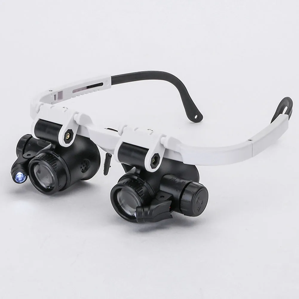 Headband Glasses Magnifier With LED Light 8X 15X 23X Magnifying Glass For Watchmaker Jewelry Optical Lens Glass Magnifier Loupe|Magnifiers| - AliExpress