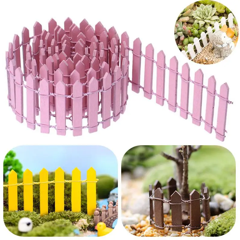 

DIY Fairy Garden Kit 90*5cm Wood Fence Accessories Decor Miniature Doll House