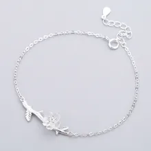 Модное Настоящее 925 пробы серебряное дерево белый браслет с цветами из кристаллов для женщин подарок на день рождения очаровательное Серебро 925 хорошее ювелирное изделие