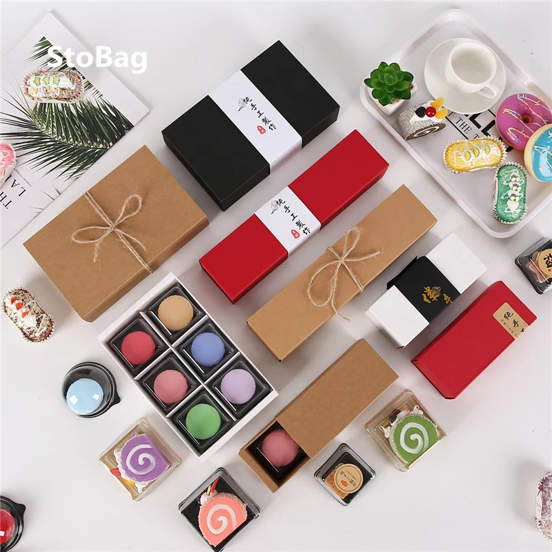 StoBag 10 шт. универсальная Подарочная коробка портативная для конфет с бантом