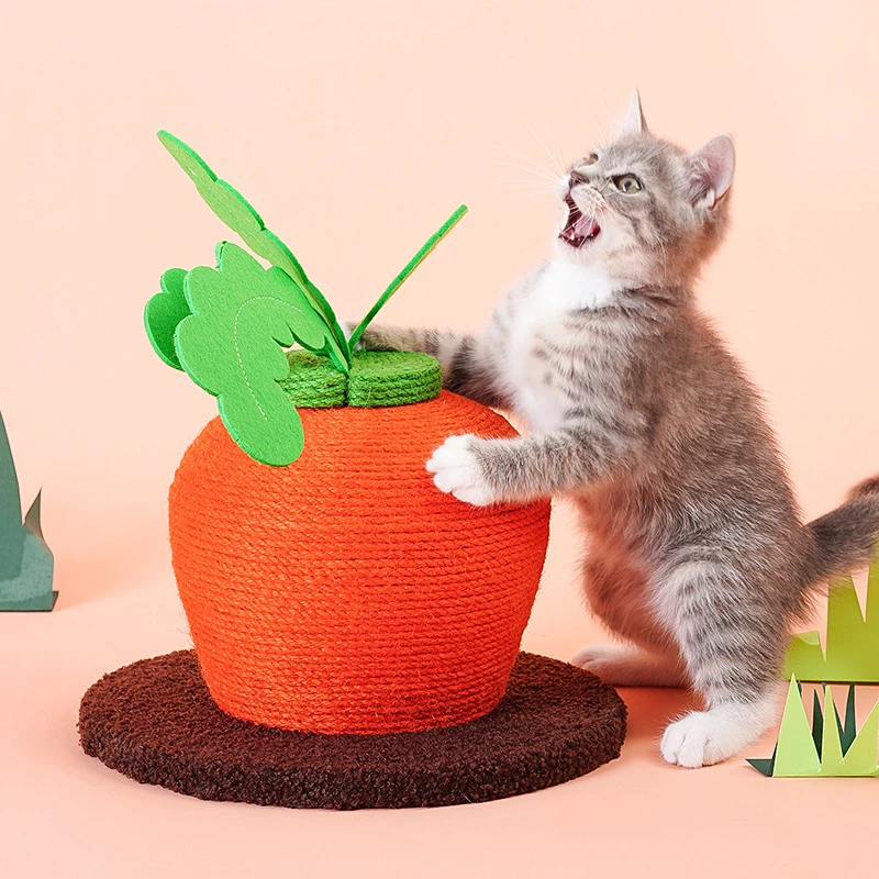 

Cute Cat Scratcher Toy Kitten Sisal Rope Scratching Board Cat Tree Scraper Toys Pet Scratch Carrot Climbing Post Cat Scratching