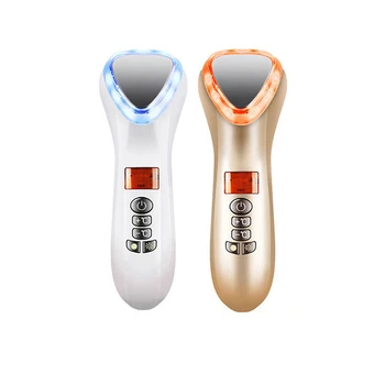 

LED Face Skin Care Device Hot Cold Massager Red Blue Light Ion Beauty Instrument Ultrasonic Cryotherapy Facial Vibration