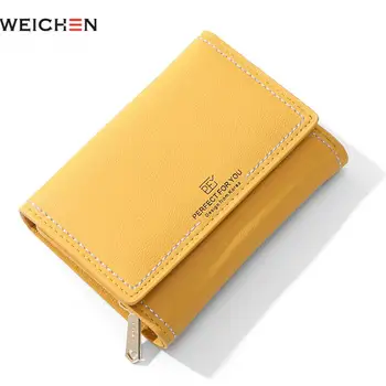 

Weichen Wallet Women Clasp Women Purse Trifold Female Wallet Brand Designer Ladies Purse Coin Pocket Card Holders