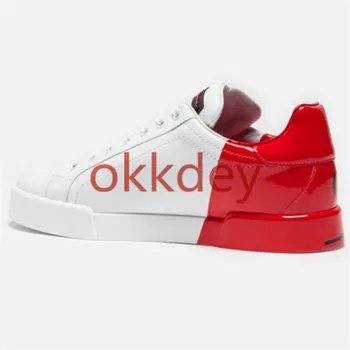 

Women Men Sneakers Genuine Leather Running Shoes triple bottom Sport Shoes Men Brand Unisex Breathable Do old Running Shoes