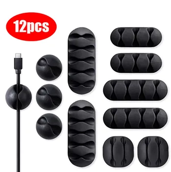 

top selling product in 2020 12x Cable Cord Line Tie Fixer Organizer Charger Desktop Clip Wire Holder Support Dropshipping