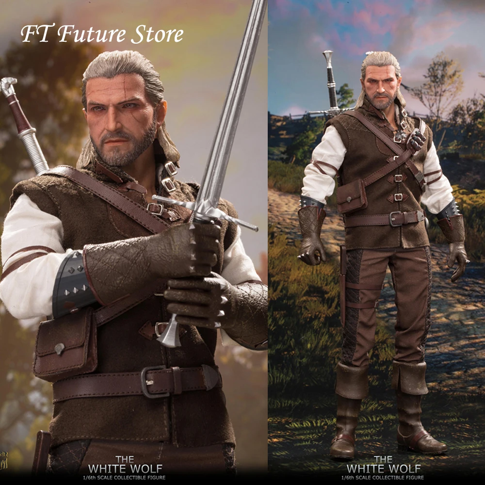 

In Stock MTTOYS The White Wolf Geralt of Rivia 1/6 Full Set Male Action Figure Model Doll For Fans Collection Toys