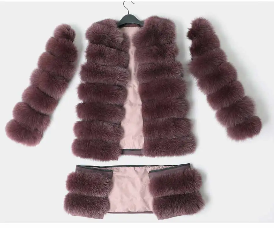 Maomoackong2019 модная новая стильная куртка с натуральным лисьим мехом, Тонкая зимняя женская куртка с круглым вырезом и натуральным мехом, кожаная жилетка для девочек