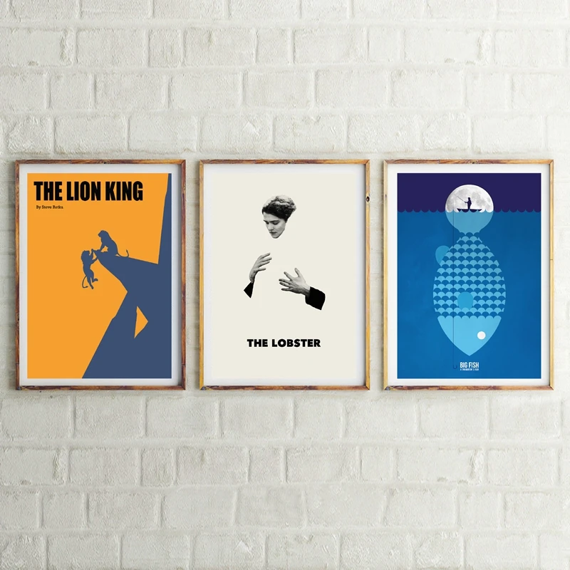 Classic-Minimalist-Movie-Poster-Canvas-Art-Prints-The-Lobster-and-Big-Fish-Film-Canvas-Painting-Wall (3)