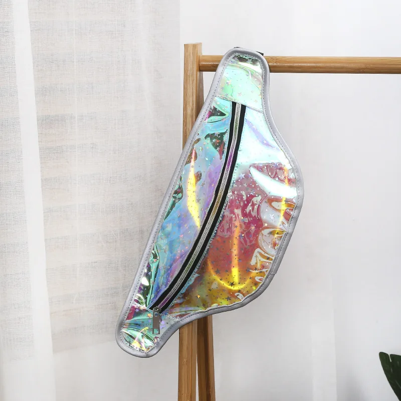 Радужная блестящая модная маленькая сумка поясная сумка из ПВХ женская прозрачная Желейная нагрудная сумка для телефона Женская поясная сумка блестящая поясная сумка
