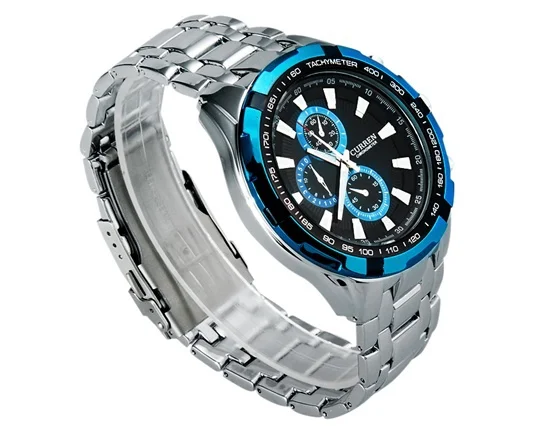 Curren полностью Стальные кварцевые часы мужские деловые кварцевые часы повседневные Прямая поставка синие военные спортивные часы мужские часы