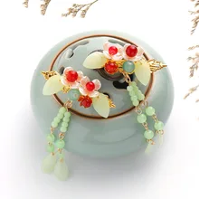 1 пара архаистическая Изысканная заколка для волос в виде цветка Сказочный цветок свадебные аксессуары для волос длинные кисточки заколки для волос Тиара