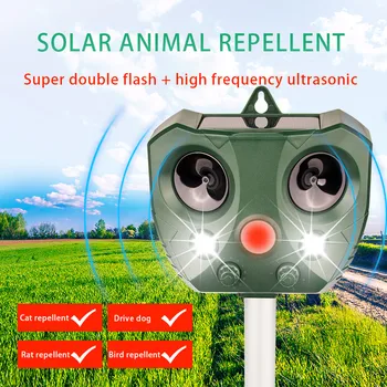 

Solar motion activated cat and dog repeller scares right animals 668 outdoor gardening ultrasonic insect repellent