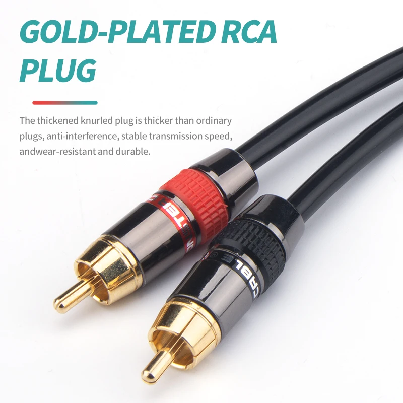 Monster 3.5mm Jack to 2RCA Male lotus HIFI Audio Cable for TV PC Amplifiers DVD Speaker Wire