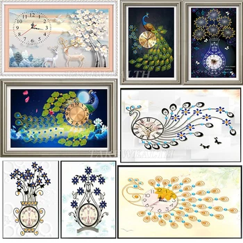 

3D special shaped Diamond Embroidery Wall Clock partial 5D DIY Diamond Painting Cross Stitch Watch Diamond Rhinestones a171